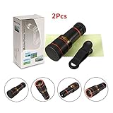 Lente de Cámara de Smartphone, yougika 12 x Universal óptico telescopio lente enfoque Manual Lente de la cámara con clip universal para iPhone 6S/6/6 Plus/6S Plus/5S, Y Más (12 x)