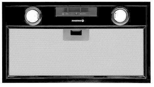 examen Rosieres RHG 580 PN Intégré Noir 750m³/h hotte - Hottes (750 m³/h, 70 dB, Intégré, Noir, 2 ampoule(s), Halogène)