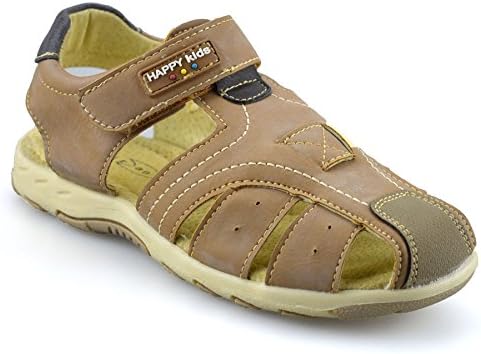 Mods Boys Kids New Summer Beach Casual Touch Strap Walking Sports Sandals Shoes Size[UK 13 Kids,Brown Taupe Style2]