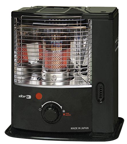 Zibro Made by Toyotomi RS 221 Estufa de parafina de mecha, 2200 W, Negro Inox, 14m2-24m2