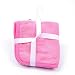 MiGoo Baby Washcloths 2 Pack Luxury Organic Cotton Squares Face Cloth Newborn Mini Bathing Towels Wipes with Snail Doll-10 x 10 inches(Pink and light pink)