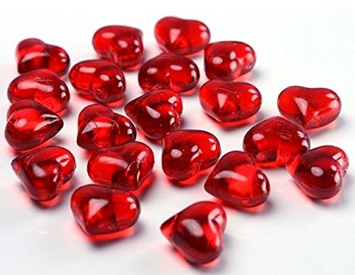 Acryl Herz 2,1 cm 30 Stück - rot Kristall Herz Streudeko Tischschmuck Tischdekoration