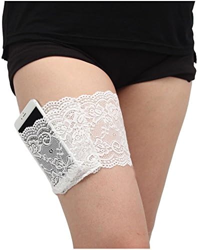 Thigh Bands Sock - TOOGOO(R)Women Lace Pocket Elastic Anti-Chafing Thigh Bands Prevent Thigh Chafing Sock white M:58-63cm