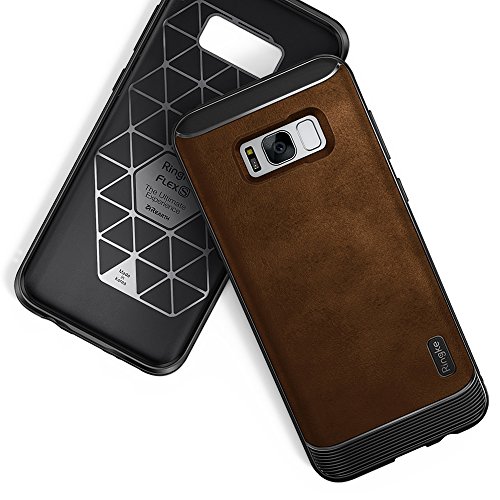 Funda Samsung Galaxy S8 2017 Ringke  Flex S  Funda Elegante Duradera Recubierta Texturizada de Cuero TPU Flexible con Protecci  n Contra Impactos Avanzada - Marr  n Brown