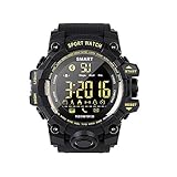 Noodei Armbanduhr mit Kamera, EX16S Multifunktions Wasserdichte Smart Watch GPS-Einheiten ausführen (Farbe : Black)