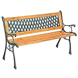 Höch Qualität LD Gartenbank Gartenmöbel Parkbank Sitzbank Eukalyptus Holz Bank Gusseisen Hartholz