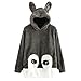 Produktbild Womens Hoodie, Hansee Damen Flanell Langarm Hase Hoodie Sweatshirt Pullover Tops Bluse (Grau, Asian Size XL)