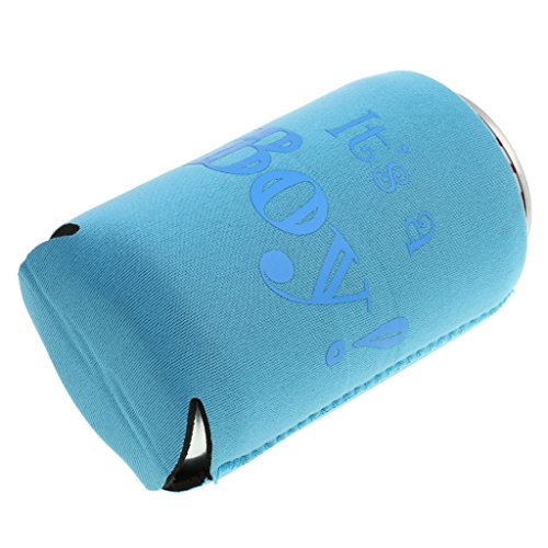 MagiDeal 2Stück Neopren Multikühler, Dosenkühler, Getränkekühler – Its a Boy Blau, 13x 10cm - 4