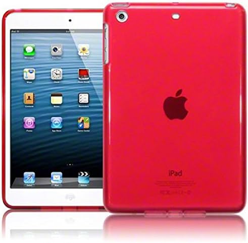 Amufi® iPad Mini Thin Rimmed/Full Screen View TPU Gel Skin Case/Cover (Red)