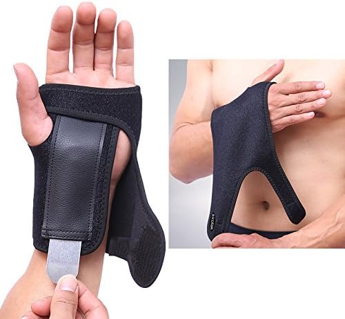 Wrist Support with Splint, KIROLAK Arthritis Sprains Strain Hand Brace with Removable Splint for Sport Safety and Recovery - Left Wrist