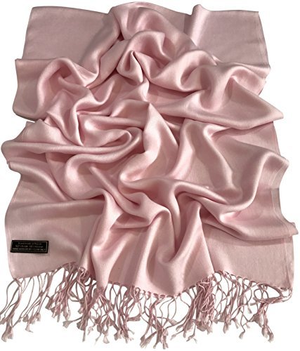 CJ Apparel Bebé Rosa Diseño de Color Sólido Mantón Nepalés Pashmina Bufanda Envuelto Estola Tira NUEVO