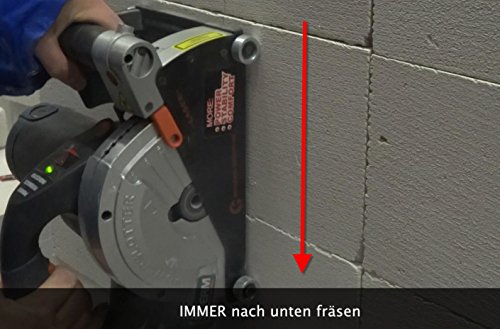 FERM WSM1008 Mauernutfräse Schlitzfräse 1600W – 2 Diamantscheiben 150mm – Laserfürhrung – Staubabsaugungsadapter – Nylon-Tragetasche - 13