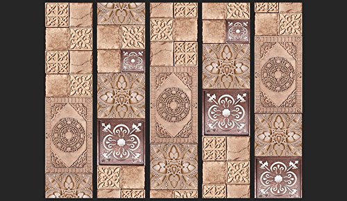 PURO TAPETE | Realistische Tapete ohne Rapport und Versatz | Kein sich wiederholendes Muster | 10m VLIES Tapetenrolle | Orient Abstrakt Fliese p-A-0005-j-a - 2