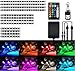 Price comparison product image MEYUEWAL 12pcs Motorcycle LED Light Kit Atmosphere Lights RGB LED Strip Lights kit Dual IR/RF Remote Controller Remote Control