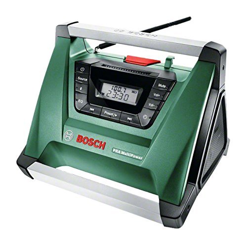 Bosch DIY Akku-Radio PRA Multipower, ohne Akku, Aux-In Kabel, Netz-Adapter, 2x AAA Batterien (18V, Radiofrequenzbereich AM 522 – 1.611 kHz) - 2