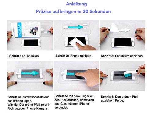 XeloTech iPhone SE & iPhone 5s Premium Panzerglas Folie mit Spezialschablone für hohe Passgenauigkeit | Sehr hohe Qualität - 5