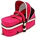 i-Safe System - Raspberry (Pink) Trio Travel System Pram & Luxury Stroller 3 in 1 Complete With Car Seat