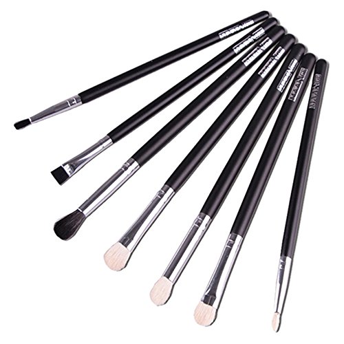 7Pcs Professional Makeup Eyeliner Eyeshadow Cosmetic Brushes Tool Kit Set (Black)