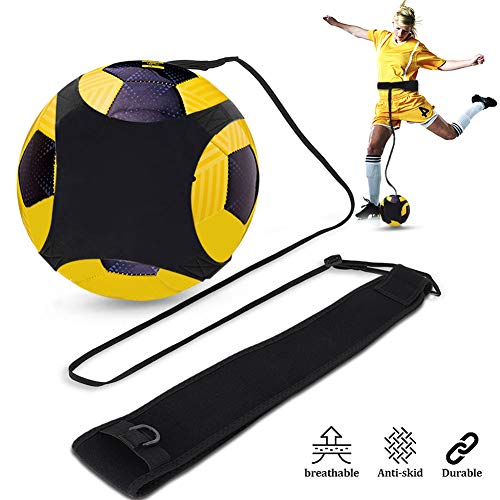 Doact Élastique Ceinture D'entraînement pour Football Entraînement Réglable, Football Kick Traine Ceinture Entraîneur Débutant Réglable pour Enfant et Adulte Solo Ballon de Football Kicking Pratique