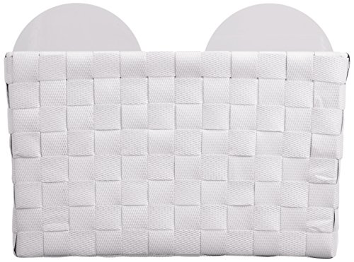 WENKO 20383100 Static-Loc Aufbewahrungskorb Fermo White – Badkorb, Befestigen ohne bohren, Kunststoff – Polypropylen, 20.5 x 14.5 x 14 cm, Weiß - 2