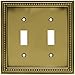 Produktbild Brainerd 64771 Beaded Double Toggle Switch Wall Plate / Switch Plate / Cover, Tumbled Antique Brass by Brainerd