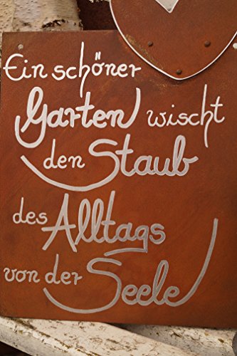 Edelrost Tafel mit Herz – Ein schöner Garten – Schild Gedichttafel Spruch Gartendekoration - 2