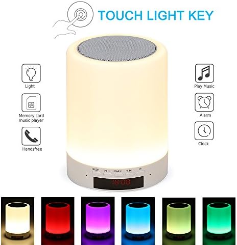Wake up light with 7 Color Changing LED Nightlight 3 Light modes Led Color Changing Touch Sensor Bedside Lamp, Sunrise Simulator Alarm Clock Touch Control