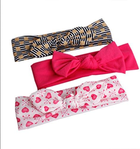 Jolieer 3 Pieces Cute Baby Elastic Headbands Hair Bands Rabbit Ears