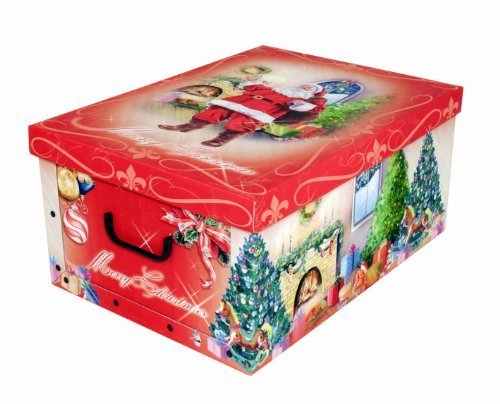XXL Dekokarton mit tollem Weihnachtsmotiv "Weihnachtsmann" - kräftige Rote Farben und XXL Volumen!