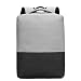 Produktbild yinwang New Fashion Schultertasche Herren Baumwolle und Leinen Textur Freizeit Laptop Tasche Einfach College Rucksack mit USB-Schnittstelle (Schwarz Grau)