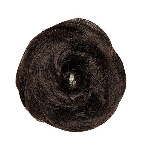 I&K® Hair Piece Stylemaker Elegant Updo Scrunchie Scrunchy Bun Natural Colours (Darkest Brown R2)