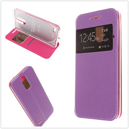 Misemiya    - Funda LG K10 2017 - Funda   Protector Cristal Templado  Cover Sport Sporte Morado