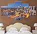 Produktbild Wsxxnhh Modulare Bilder Hd Druckt Leinwand Stadt Malerei 5 Stücke Gebäude Dekoration Wohnzimmer Schlafzimmer Wandkunst Kunstwerk Poster-20Cmx35/45/55Cm,with Frame