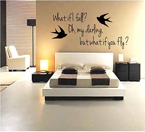 Wall Decal What If I Fall? Oh, My Darling, But What If You Fly? Birds Flying Quote Home Decor
