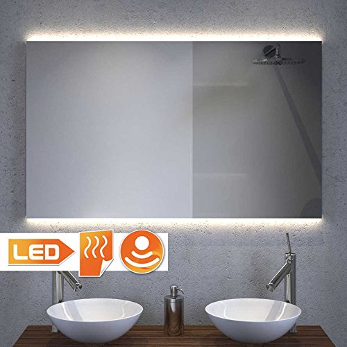 Badspiegel mit Hi-Power LED Beleuchtung ambilight, Sensor und Heizfolie 100x60 cm (100)