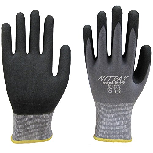 12 Paar NITRAS 8700 Skin-Flex mit schwarzer Spezialbeschichtung Gr. 9