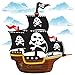 Price comparison product image GET STICKING DÉCOR® PIRATE SHIP WALL STICKERS COLLECTION, CartoonShip Pship3. (Large)