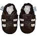 Soft Leather Baby sandal shoes boys or girls with Suede Soles by Dotty Fish with Suede Soles. Brown - 12-18 months