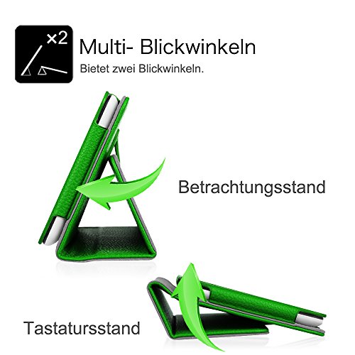 Fintie Odys Vito 7 Hülle Case – Slim Fit Folio Kunstleder Schutzhülle Cover Tasche mit Ständerfunktion und Stylus-Halterung für Odys Vito 17,8 cm (7 Zoll) Tablet-PC, Grün - 5