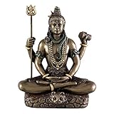 Collectible India 3.4-inch Cold Cast Bronze Lord Shiv Idol as Gifts (Multicolour)