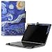 Produktbild MoKo Lenovo YOGA Book Hülle - PU Leder Tasche Ständer Schale Folio Smart Case Cover mit Stift-Schleife/Standfunktion für Lenovo YOGA Book YB1-X90F, YB1-X91F 10.1" 2-in-1 Tablet/Laptop, Sterne Nacht