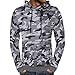 Produktbild URSING Herren Herbst Camouflage Kapuzen-Sweatshirt Outwear Tops Bluse Tarnung Drucken Langarmshirt Sport Fitness Training Pullover Übergangsjacke Kapuzensweater(Grau,2XL)