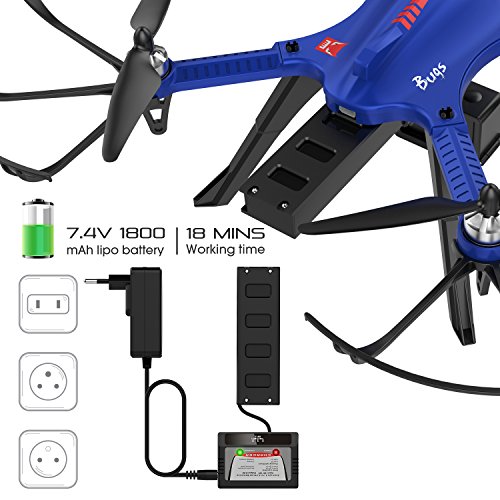 DROCON Brushless Motors Drone, Blue Bugs, 15 minutes Flying Time MJX Bugs 3 Quadcopter Support Gopro HD Camera, 300 m Control Distance (DROCON BLUE BUGS 3)