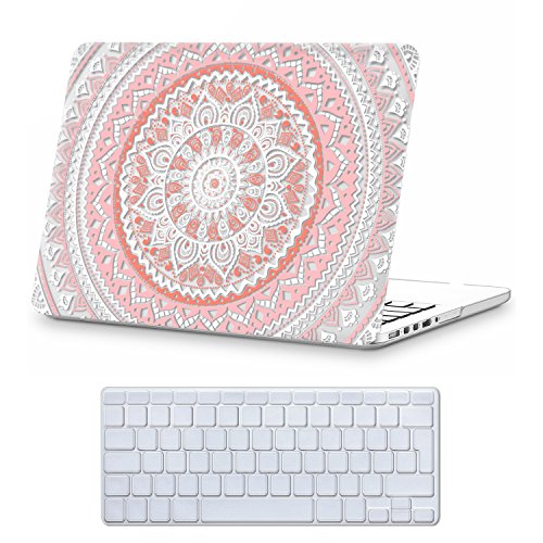 Case MacBook Pro 15 Retina Hülle Rosa ,iCasso Medallion Design Ultra Slim Dünn Kratzfeste matt rutschfest Hartschale Kunststoff Schutzhülle Snap case für MacBook Pro 15 Zoll Retina (Modell: A1398)