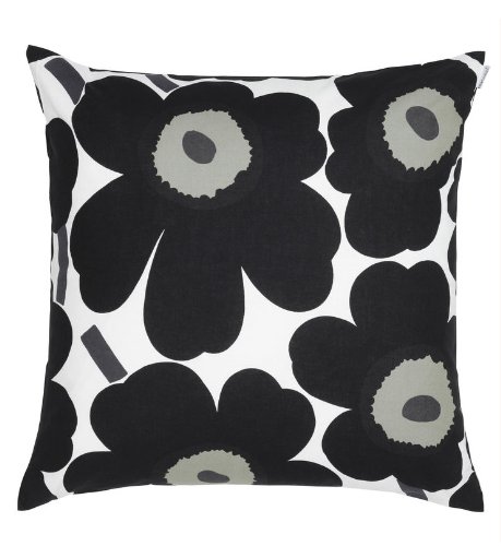 Marimekko Unikko Kissenhülle 50x50 cm - weiß, schwarz