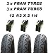 Produktbild 3 x Kinderwagen Räder & 3 x Rohr 12 1/2 X 2 1/4 Slick Maxi Cosi Britax Trekker