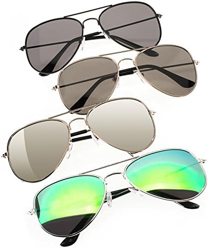 Set 4 Pair Men Women Pilot Style Mirrored Polarized Sunglasses UV 400 Protection Romens Ltd