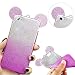 Produktbild P8 Lite Hülle, MOMDAD TPU Silikon Glitzer Bling Dünnen Case Cover für Huawei P8 Lite Glänzend Crystal Kristall Shining Cartoon Maus Mouse Ohr Ear Zurück Schutzhülle Kratzfeste Rutschfeste Handy Tasche Schale Abdeckung - Glitter ROSE Rosa