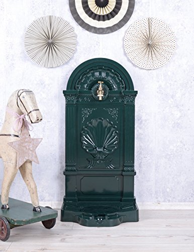Antiker Standbrunnen, Zierbrunnen, Gartenbrunnen, Brunnen, Eisenbrunnen für den den Garten, die Terrasse oder schöne Zuhause, in Grün - Palazzo Exclusive