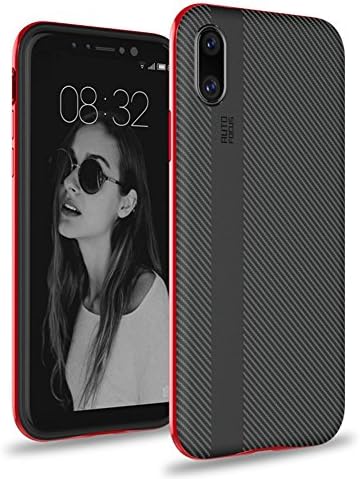 GXQS iPhone X Case, Metal Plating Frame, Scratch Resistant Shockproof Anti-skid Soft TPU Protective Case Cover for Apple iPhone X (red)